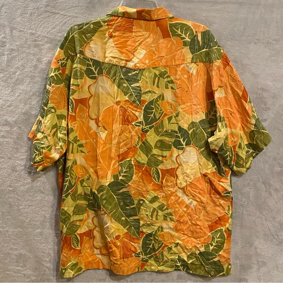 Tommy Bahama Shirt Men’s XL Multi Colored Silk Button Down Leaf Floral Print - Picture 2 of 6